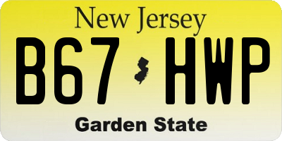 NJ license plate B67HWP