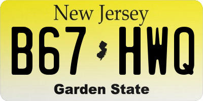 NJ license plate B67HWQ