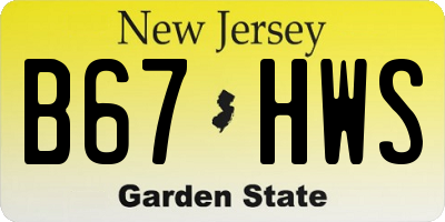 NJ license plate B67HWS