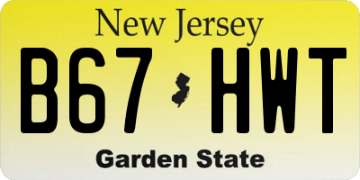 NJ license plate B67HWT