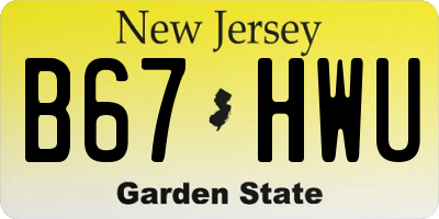 NJ license plate B67HWU