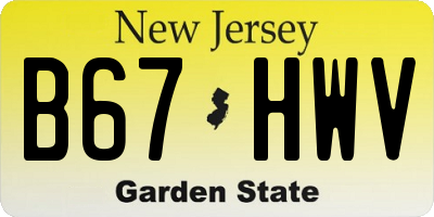 NJ license plate B67HWV