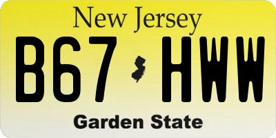 NJ license plate B67HWW