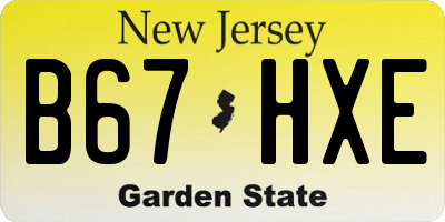 NJ license plate B67HXE