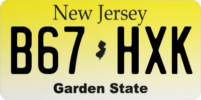 NJ license plate B67HXK