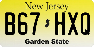 NJ license plate B67HXQ