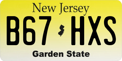 NJ license plate B67HXS