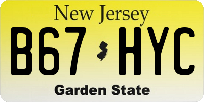 NJ license plate B67HYC