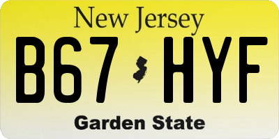 NJ license plate B67HYF