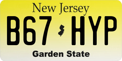 NJ license plate B67HYP