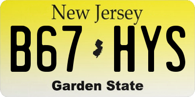 NJ license plate B67HYS
