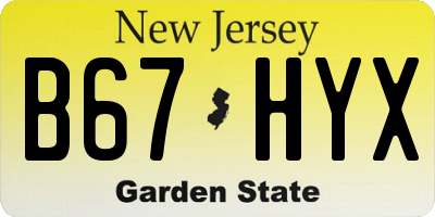 NJ license plate B67HYX