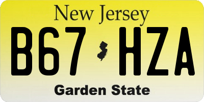 NJ license plate B67HZA