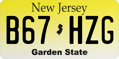 NJ license plate B67HZG