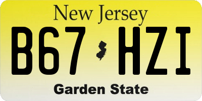 NJ license plate B67HZI