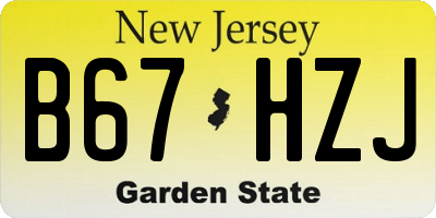 NJ license plate B67HZJ