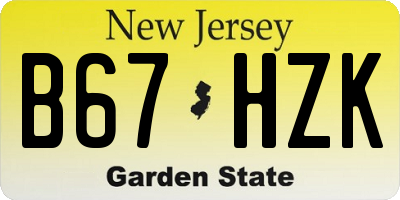 NJ license plate B67HZK