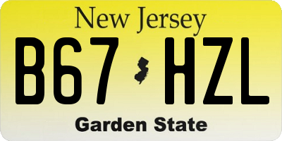 NJ license plate B67HZL