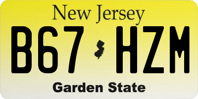 NJ license plate B67HZM