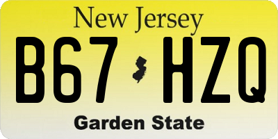 NJ license plate B67HZQ
