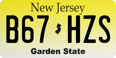 NJ license plate B67HZS