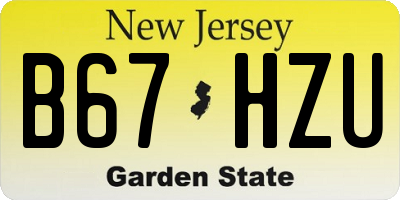 NJ license plate B67HZU