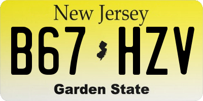 NJ license plate B67HZV