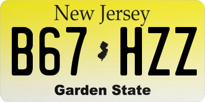 NJ license plate B67HZZ