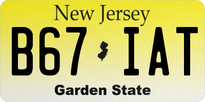 NJ license plate B67IAT
