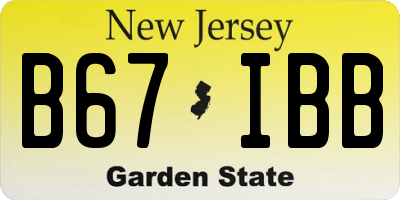 NJ license plate B67IBB