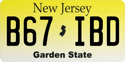 NJ license plate B67IBD