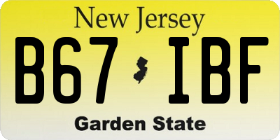 NJ license plate B67IBF