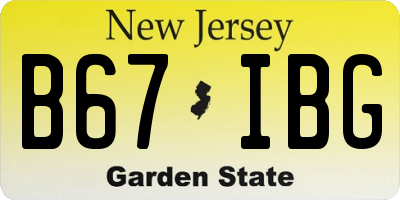 NJ license plate B67IBG