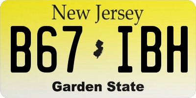 NJ license plate B67IBH