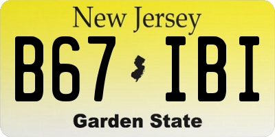 NJ license plate B67IBI