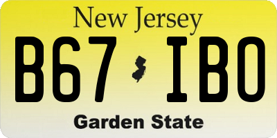 NJ license plate B67IBO