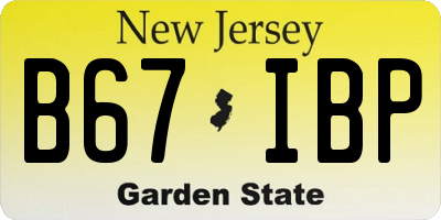 NJ license plate B67IBP