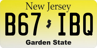 NJ license plate B67IBQ