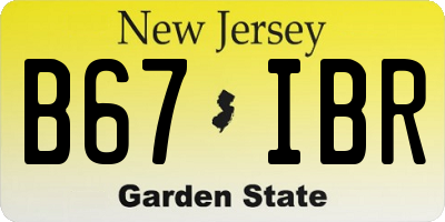 NJ license plate B67IBR