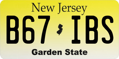 NJ license plate B67IBS