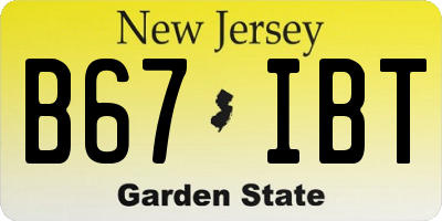 NJ license plate B67IBT
