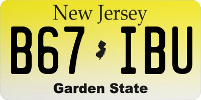 NJ license plate B67IBU