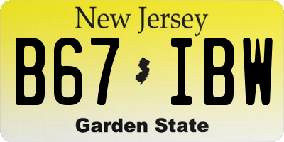 NJ license plate B67IBW