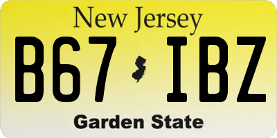 NJ license plate B67IBZ