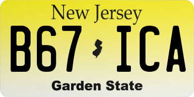 NJ license plate B67ICA