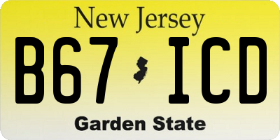 NJ license plate B67ICD