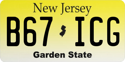 NJ license plate B67ICG
