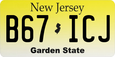NJ license plate B67ICJ