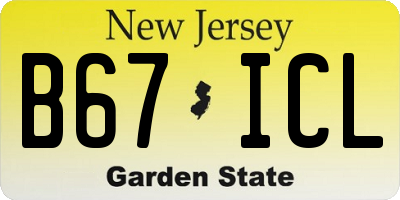 NJ license plate B67ICL