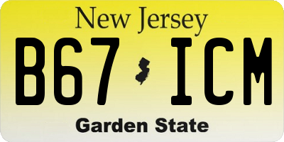 NJ license plate B67ICM